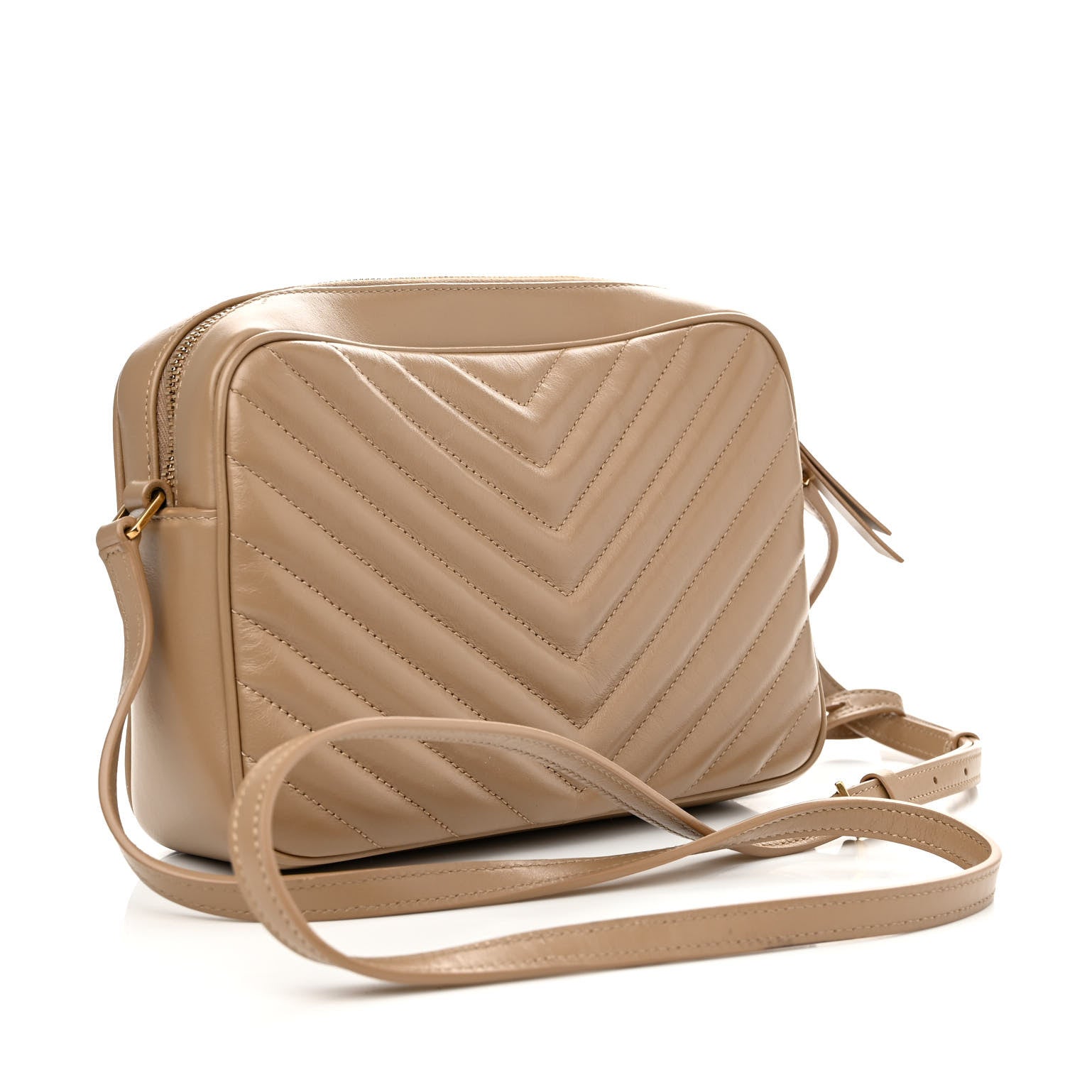 Saint Laurent Calfskin Matelasse Monogram Lou Camera Bag Dark Beige 3 of 17