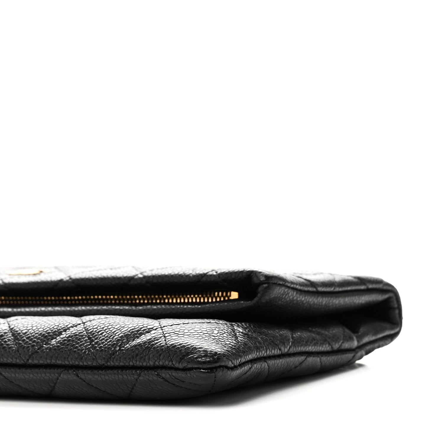 Caviar Quilted CC Beauty Clutch Black