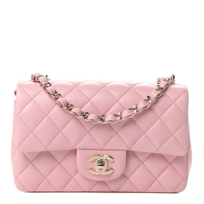 Chanel Lambskin Quilted Mini Rectangular Flap Pink 1 of 11