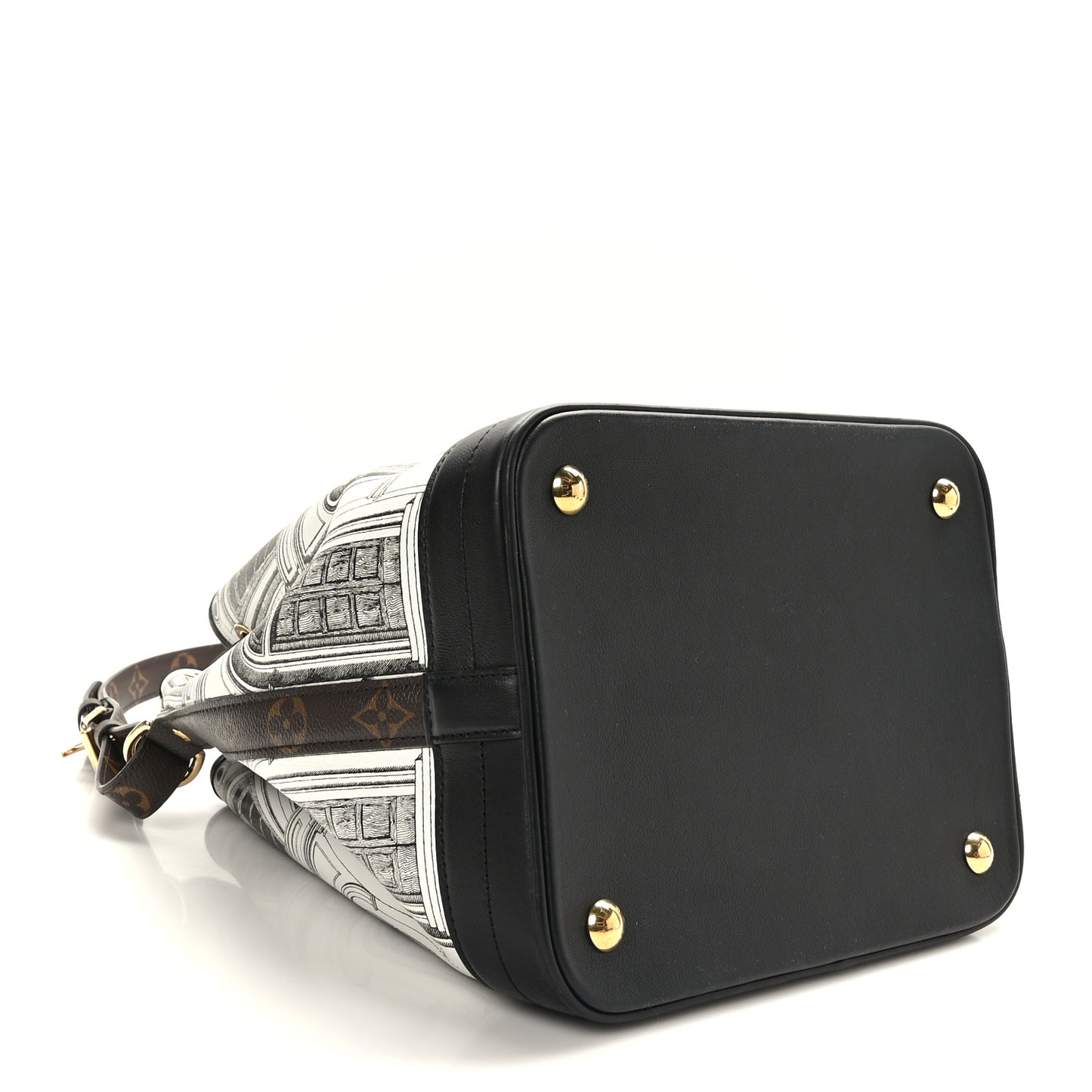 X FORNASETTI Calfskin Architettura Noe MM Black White