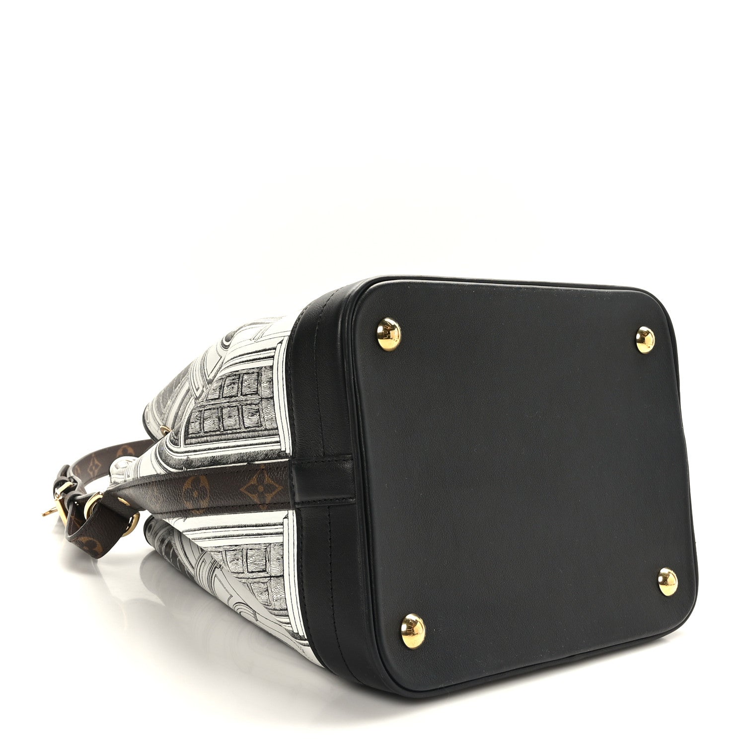Louis Vuitton X FORNASETTI Calfskin Architettura Noe MM Black White 4 of 10