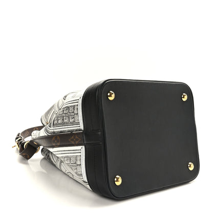 Louis Vuitton X FORNASETTI Calfskin Architettura Noe MM Black White 4 of 10