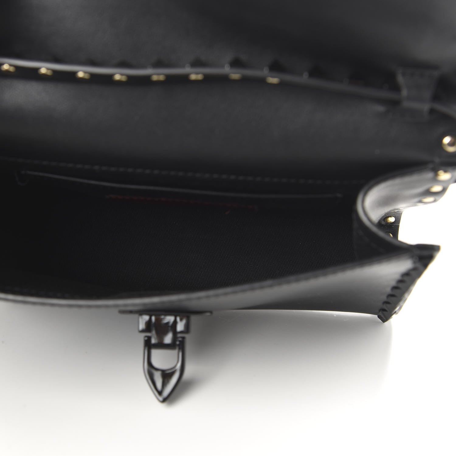 Valentino Garavani Vitello Monochrome Medium Rockstud Flip Lock Crossbody Bag Black 5 of 9