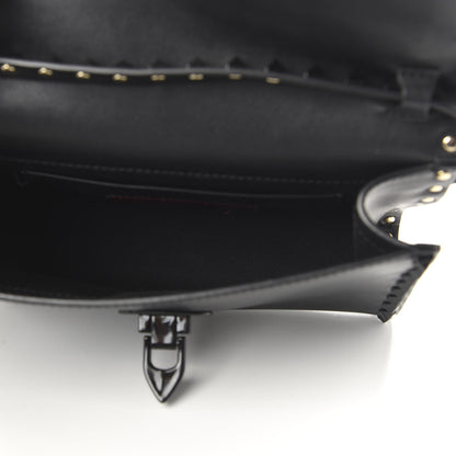Valentino Garavani Vitello Monochrome Medium Rockstud Flip Lock Crossbody Bag Black 5 of 9
