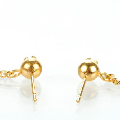 Chanel CC Drop Earrings Matte Gold 3 of 5