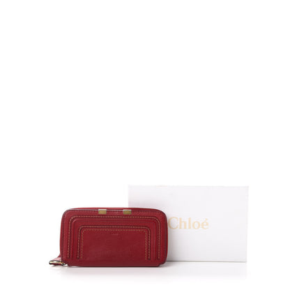 Chloe Grained Calfskin Marcie Long Zip Around Wallet Red 11 of 11