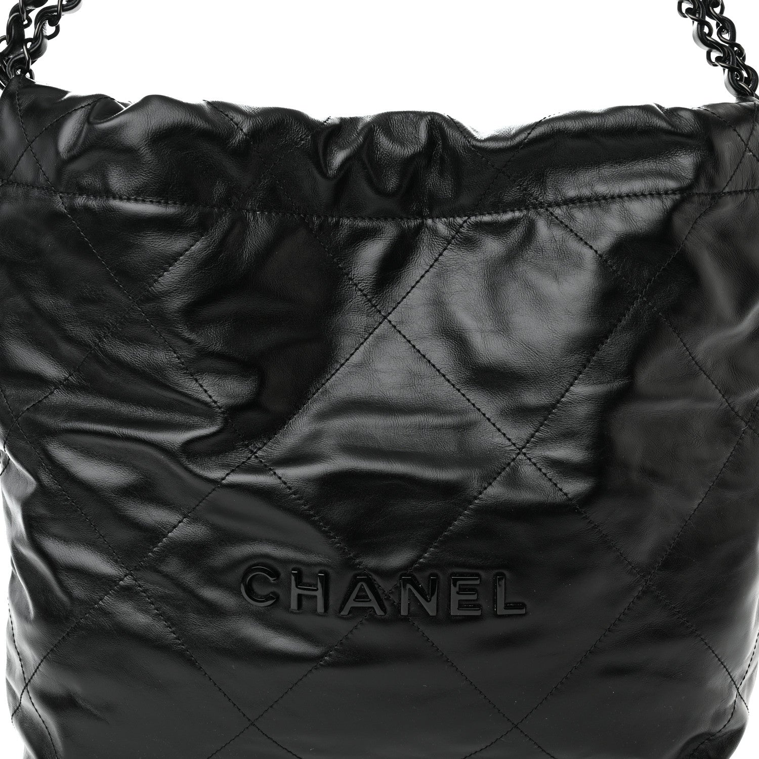 Chanel Shiny Calfskin Quilted Small Chanel 22 So Black 9 of 11