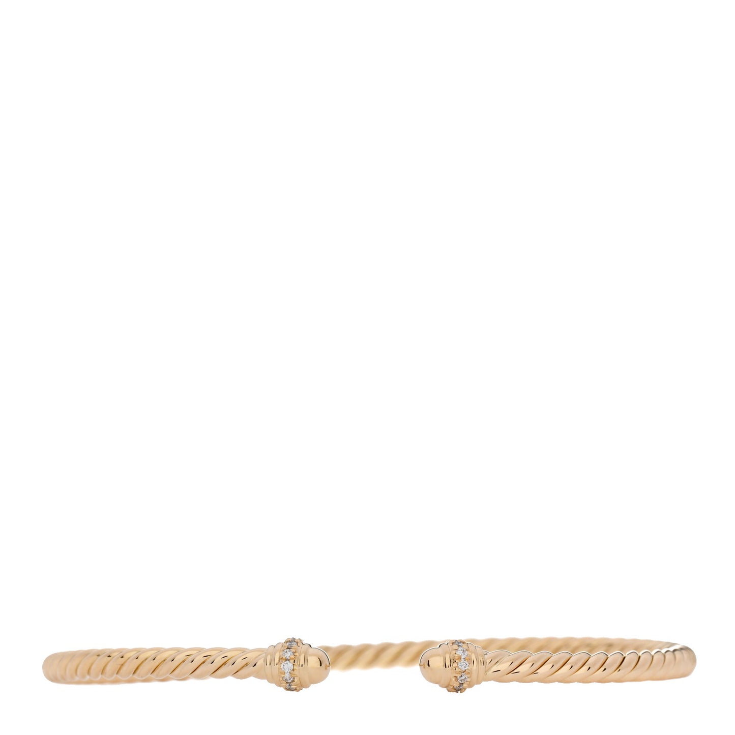 18K Yellow Gold Diamond 3mm Cablespira Bracelet