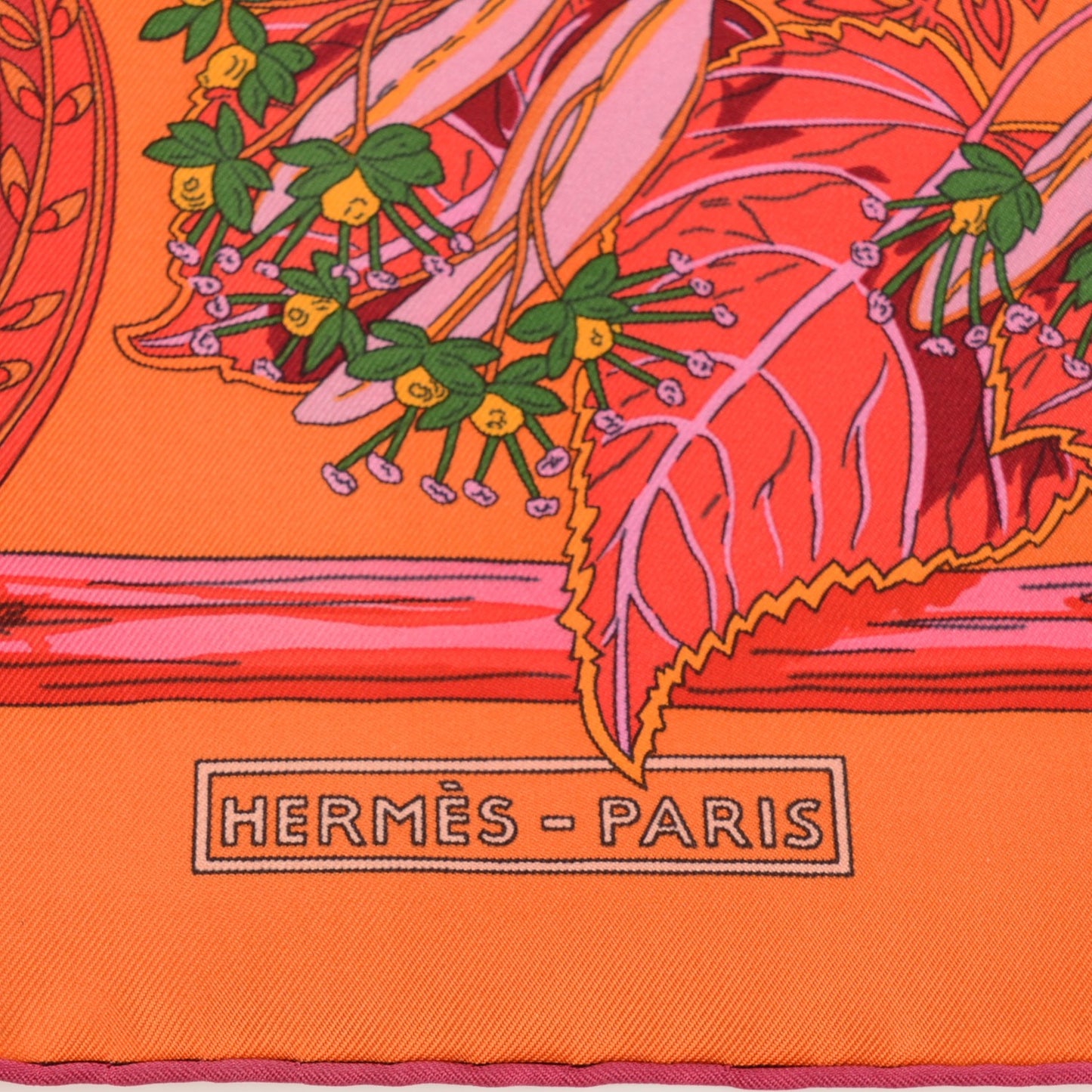 Silk Mythes et Metamorphoses Scarf 90 Orange Rose Vif Brique