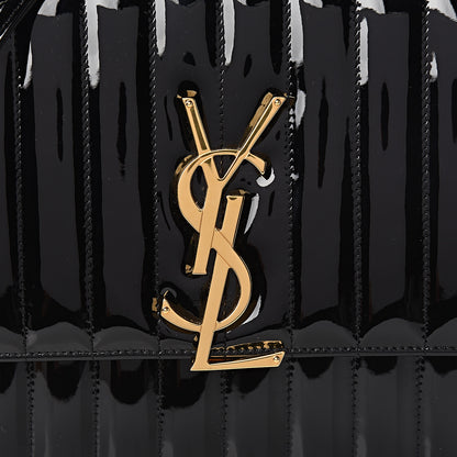 Saint Laurent Patent Matelasse Monogram Large Vicky Chain Bag Black 10 of 10