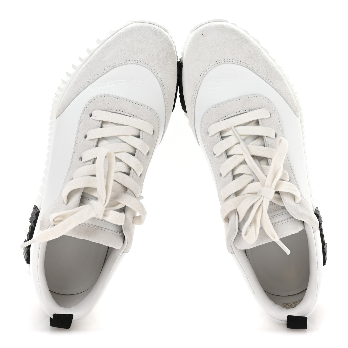 Goatskin Suede Goatskin Bouncing Sneakers 38 White Black