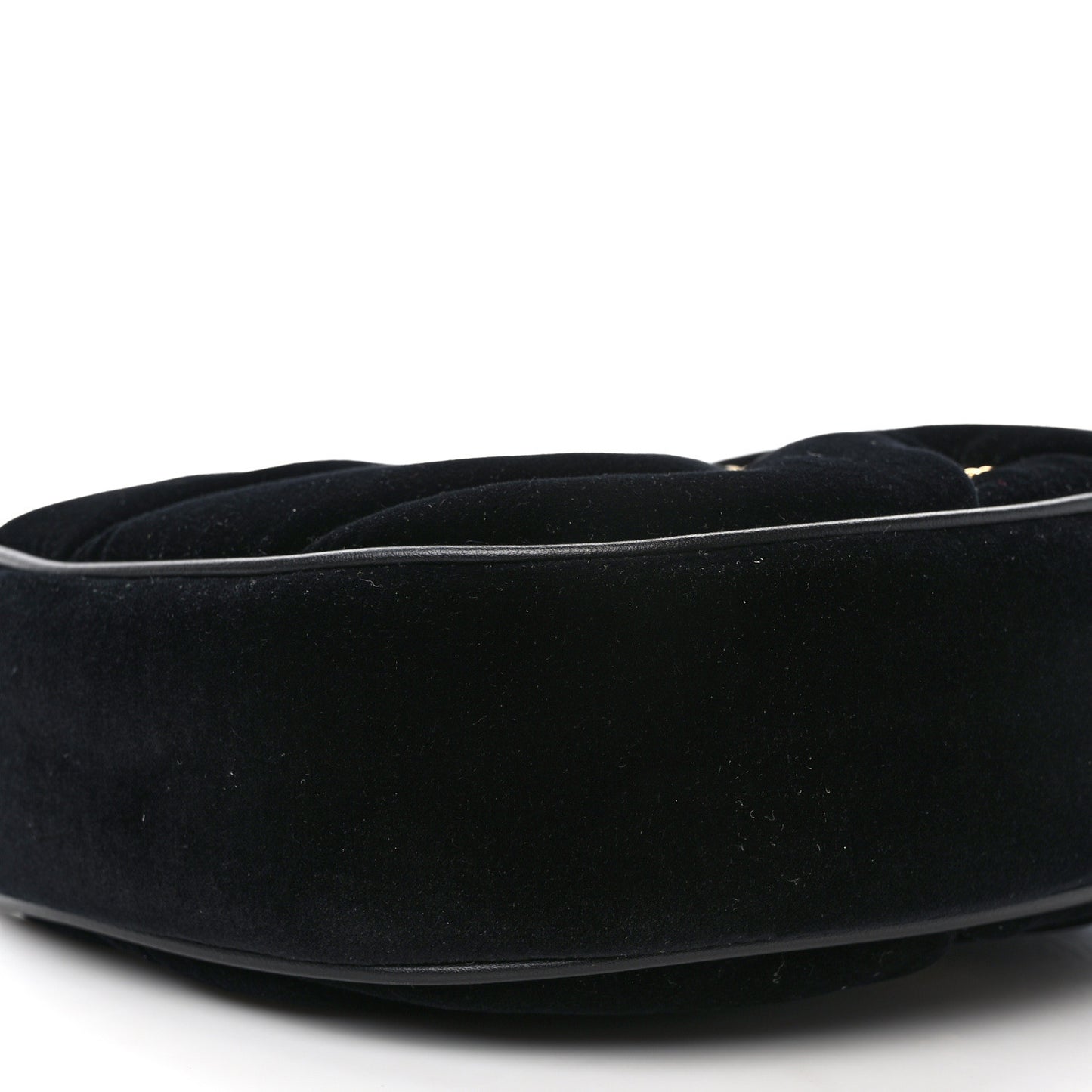 Velvet Matelasse Double G Studs Torchon GG Marmont Half Moon Hobo Black