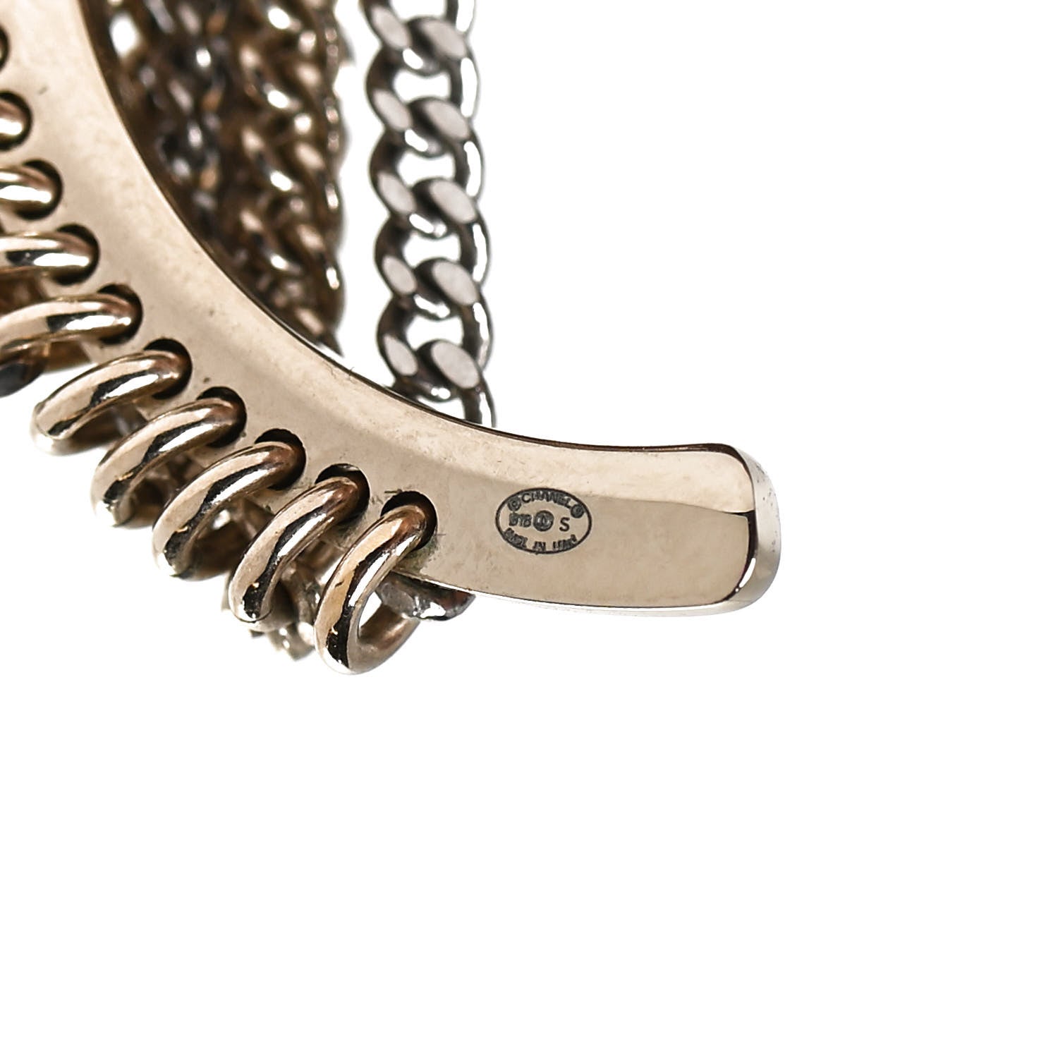 Chanel Chain CC Hoop Earrings Gold 6 of 7