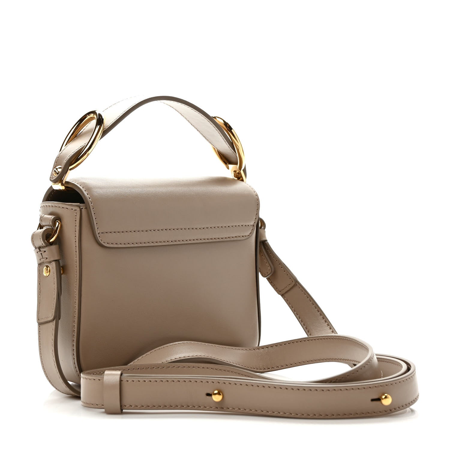 Chloe Shiny Calfskin Suede Mini C Double Carry Motty Grey 3 of 8