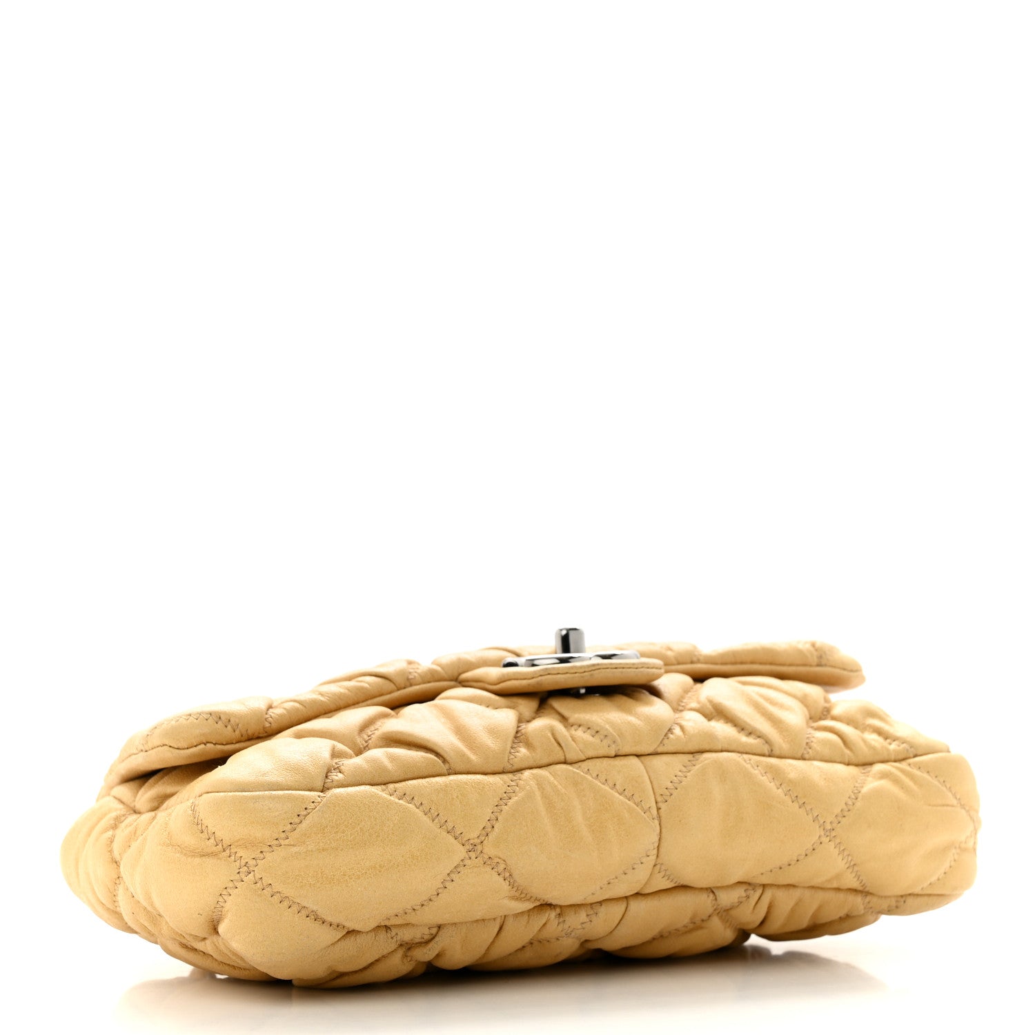 Chanel Calfskin Quilted Medium Bubble Quilt Flap Bag Beige 4 of 13