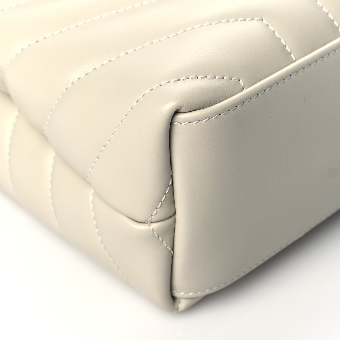Calfskin Y Quilted Monogram Small Loulou Chain Satchel Ivory
