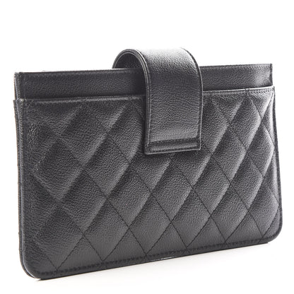 Chanel Caviar Quilted CC Box Strap Pouch Black 2 of 11