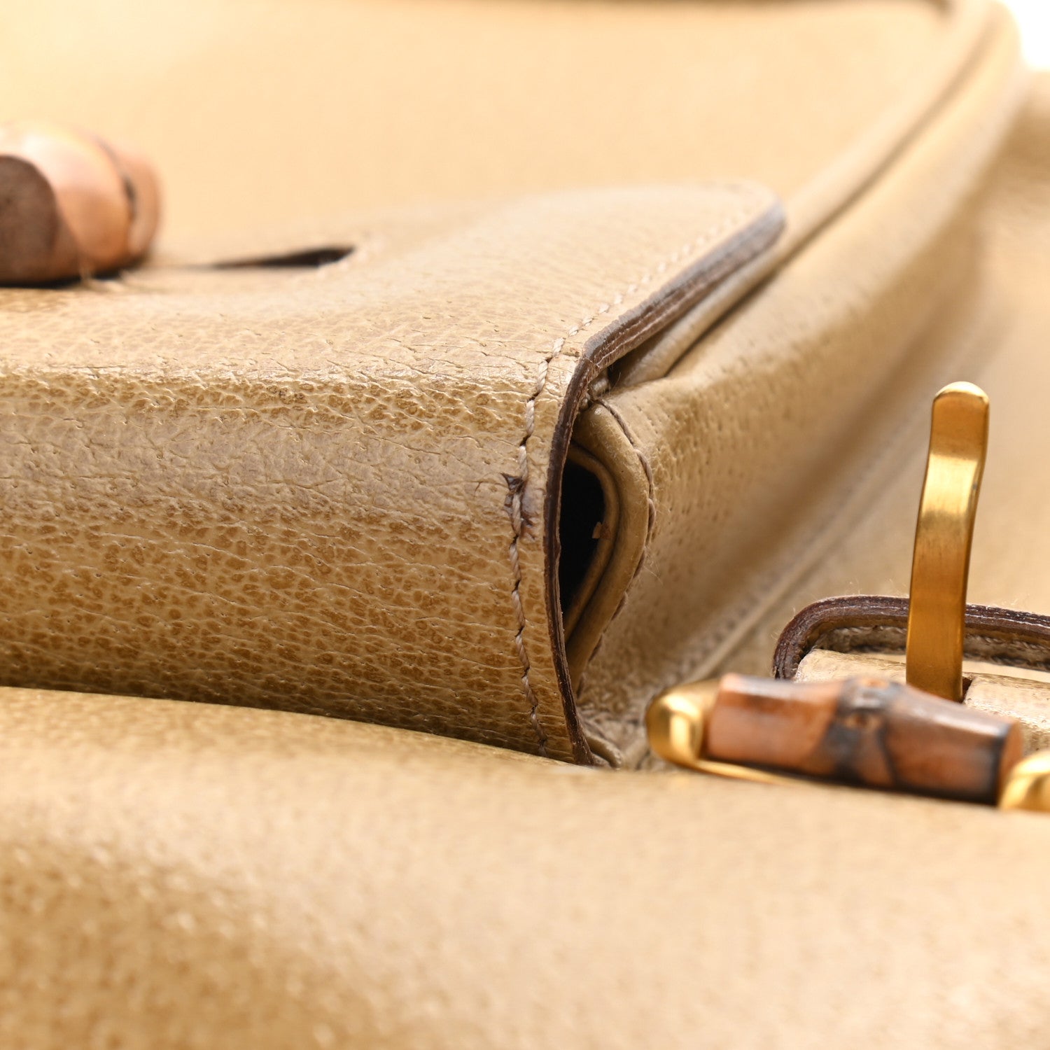 Gucci Calfskin Bamboo Backpack Beige 11 of 14