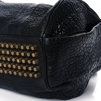 Alexander Wang Pebbled Lambskin Rocco Navy Gold Hardware 8 of 8