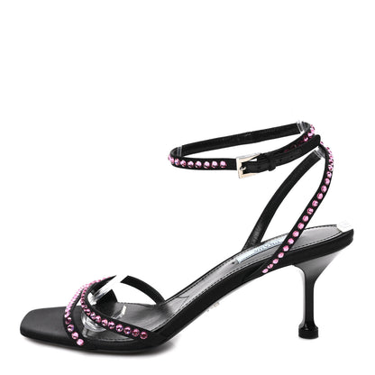 Prada Suede Crystal Ankle Strap 65mm Sandals 40 Rosa 1 of 8