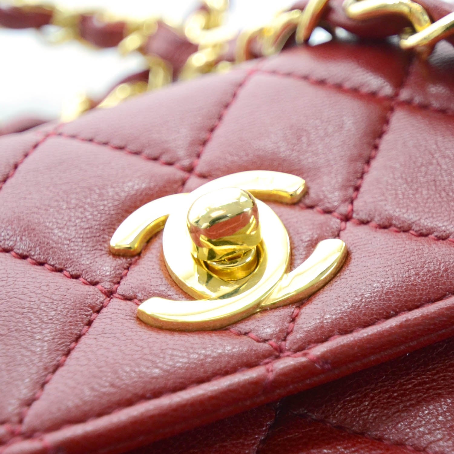 Chanel Lambskin Quilted Micro Mini Flap Red GHW 8 of 14