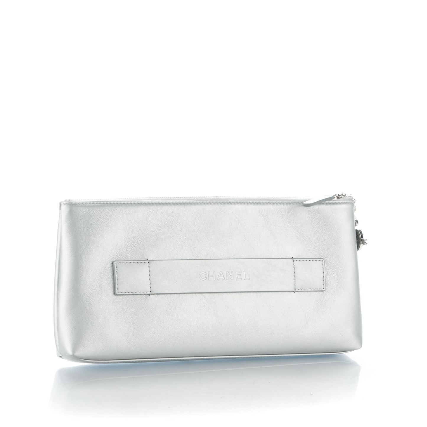 Metallic Calfskin Keyboard Pouch Silver