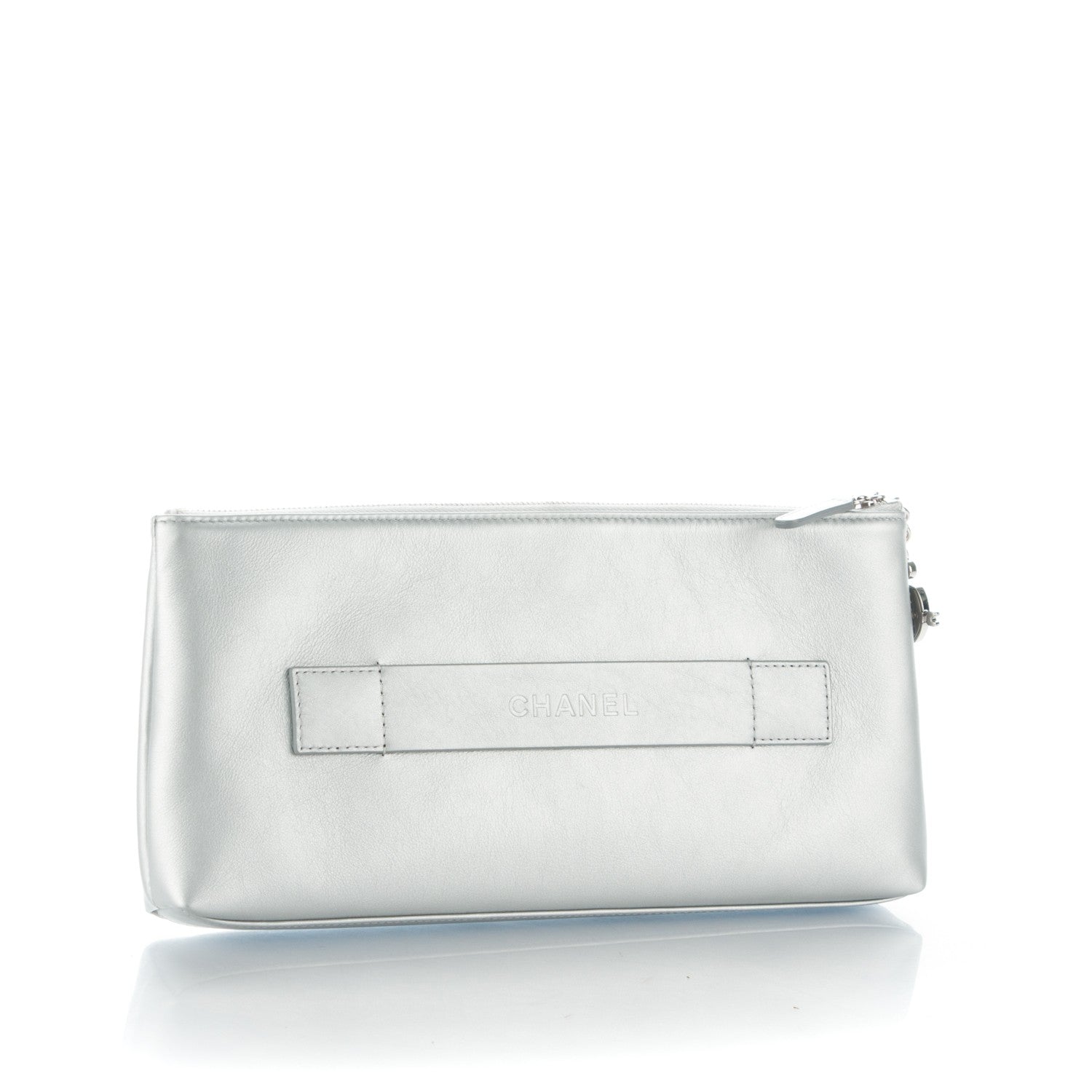 Chanel Metallic Calfskin Keyboard Pouch Silver 3 of 7