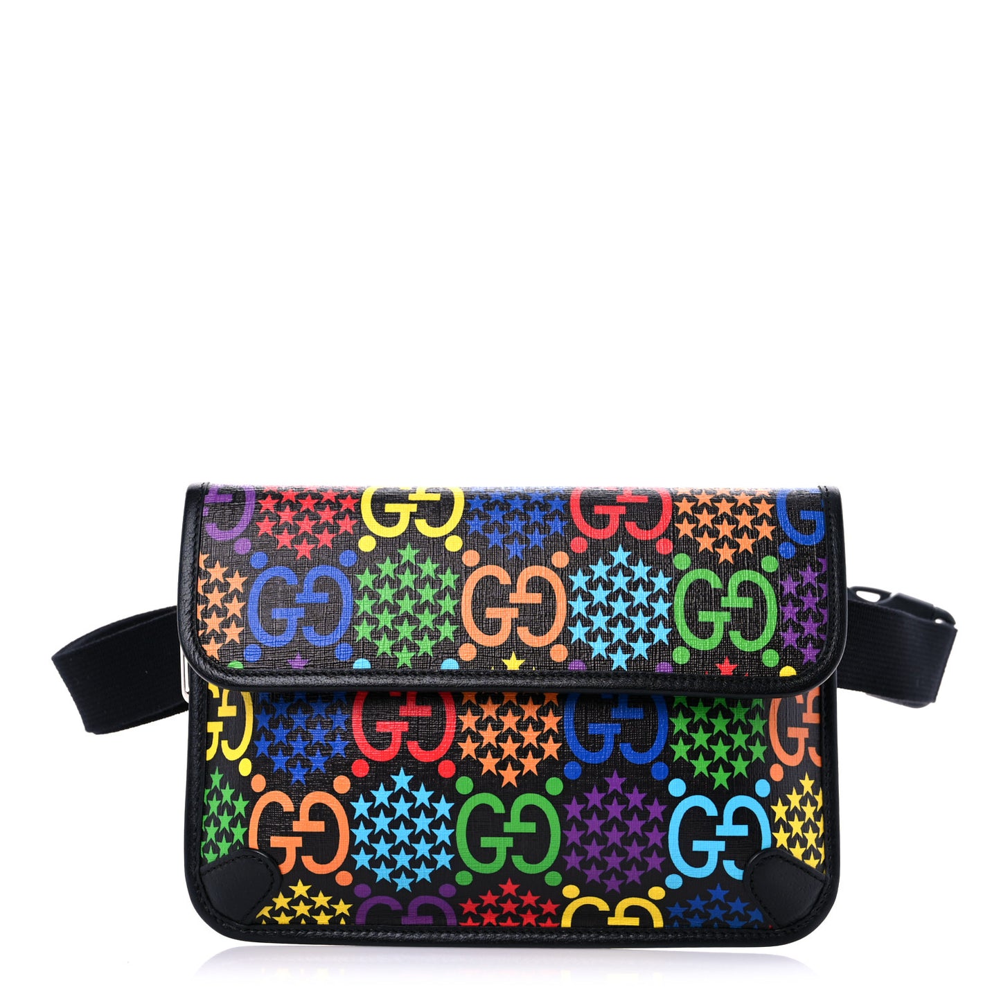 GG Supreme Monogram Psychedelic Slim Belt Bag Black