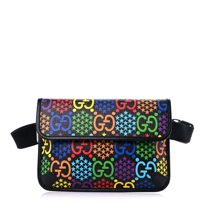 Gucci GG Supreme Monogram Psychedelic Slim Belt Bag Black 1 of 10