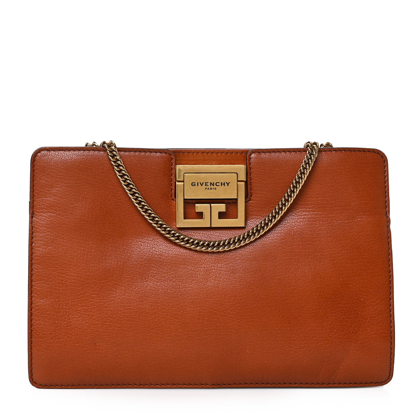 Goatskin GV3 Frame Clutch Chestnut