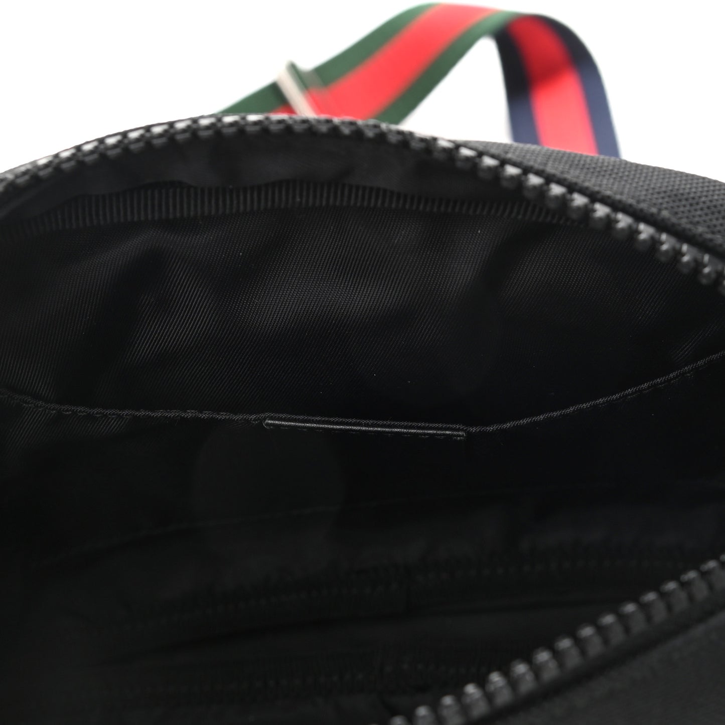 Canvas Web Tiger Embroidered Messenger Bag Black