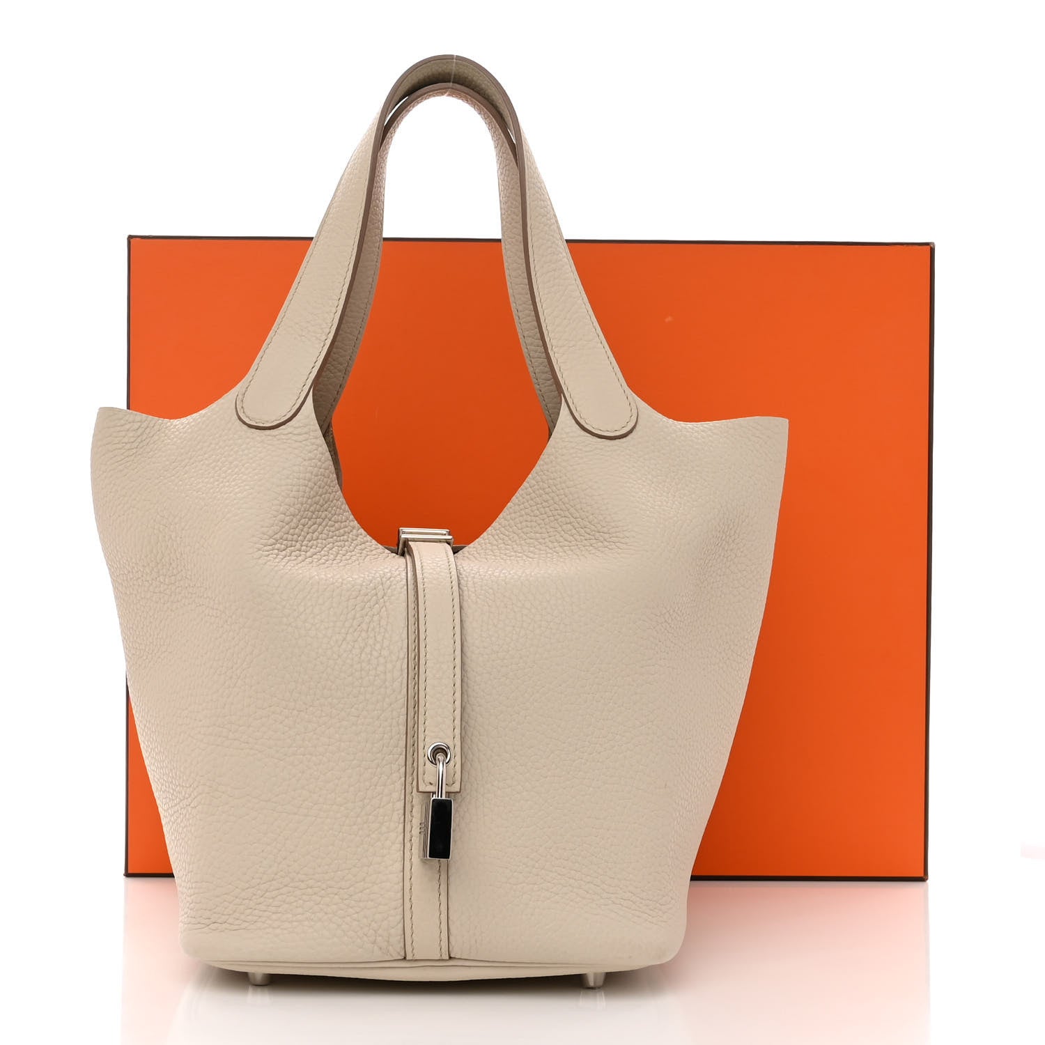 Hermes Taurillon Clemence Picotin Lock 22 MM Beton 11 of 11
