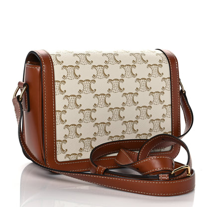 Celine Calfskin Triomphe Canvas Teen Triomphe Bag White 3 of 10