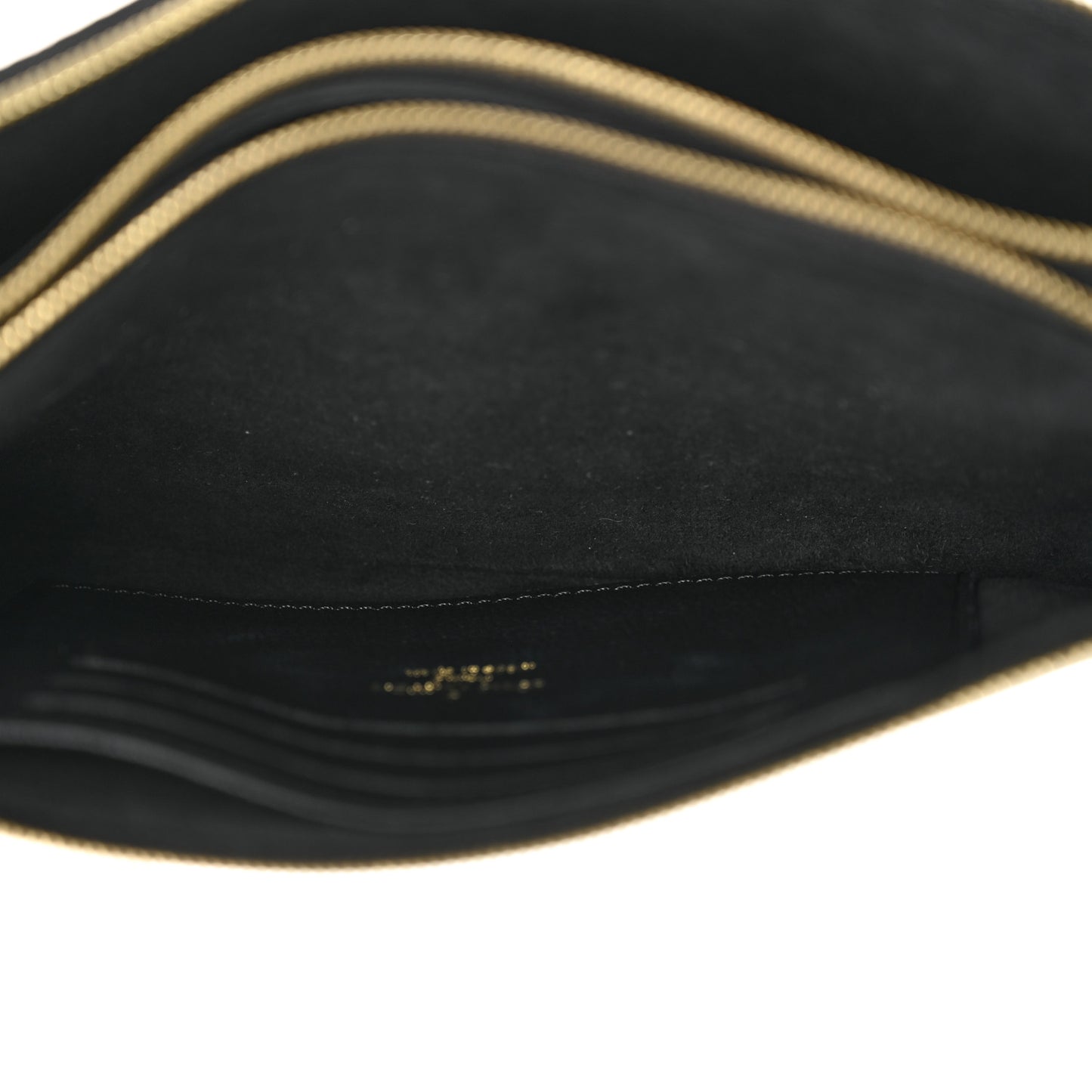 Empreinte Monogram Giant Double Zip Pochette Black Cream