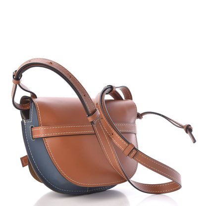 Loewe Calfskin Small Gate Crossbody Bag Tan Steel Blue 3 of 9