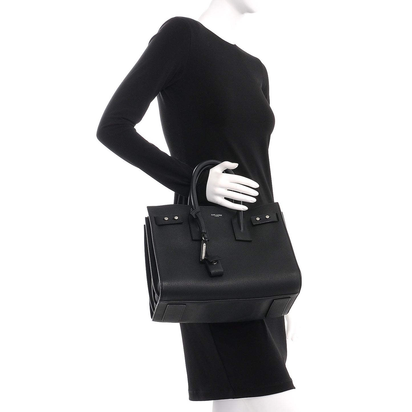 Grained Calfskin Small Supple Sac De Jour Black