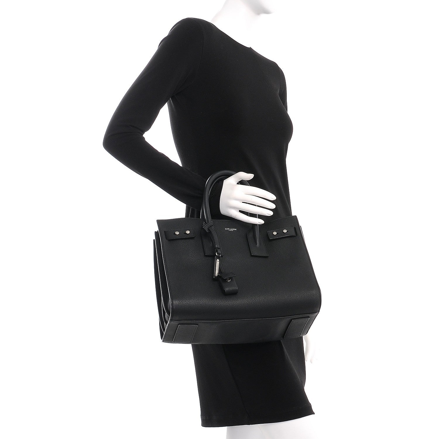 Saint Laurent Grained Calfskin Small Supple Sac De Jour Black 3 of 11