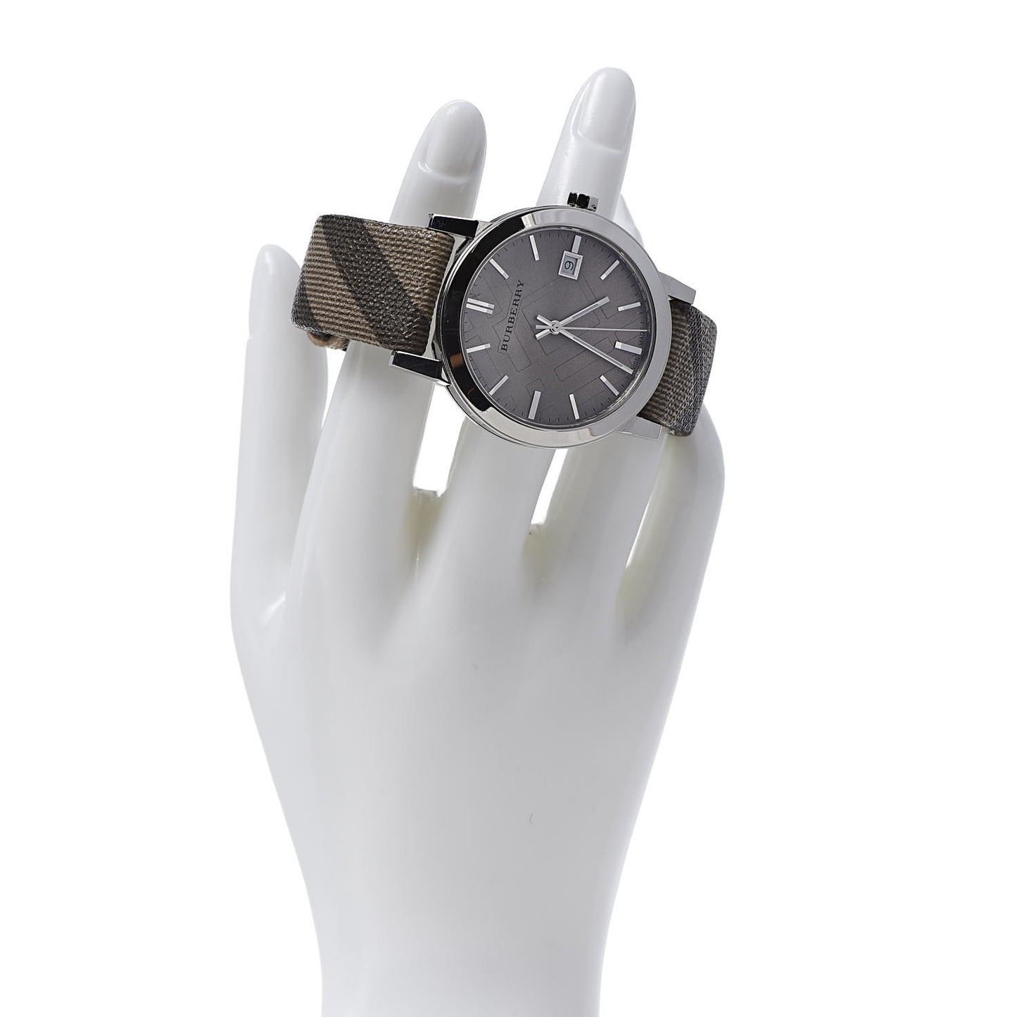 Stainless Steel 38mm Heritage Nova Check Quartz Watch Beige BU9023