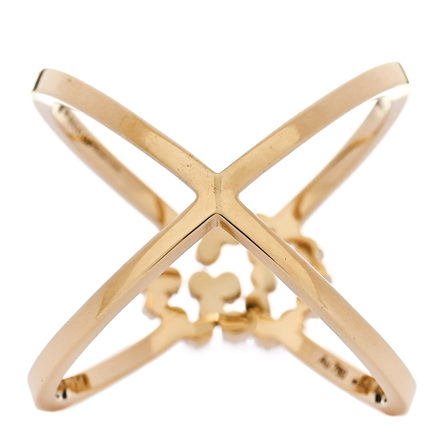Gucci 18K Yellow Gold Diamond Running G Cross Ring 53 6.5 3 of 6