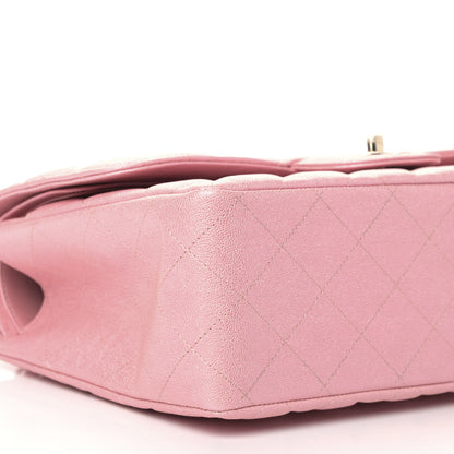 Chanel Iridescent Caviar Quilted Jumbo Double Flap Rose Pink 5 of 9