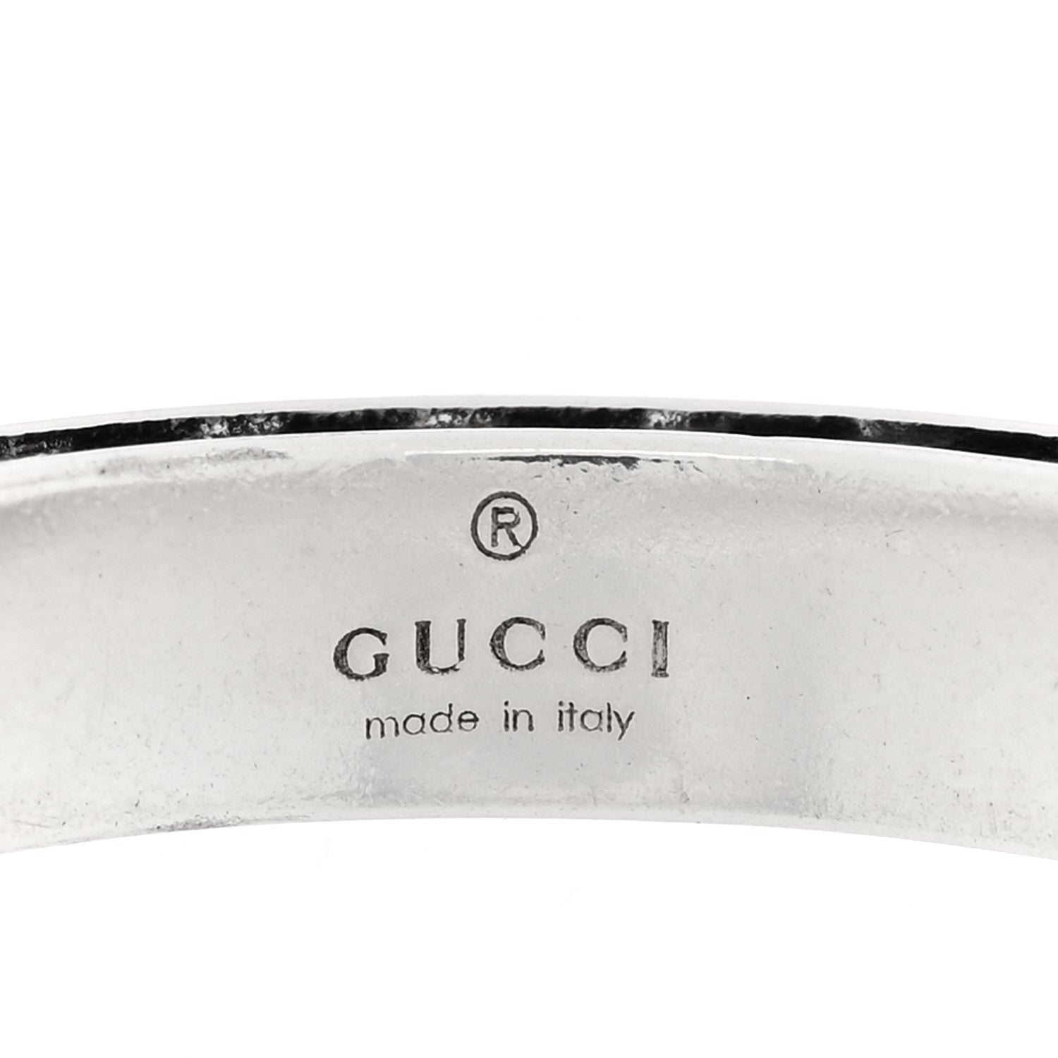 Gucci Sterling Silver Enamel Interlocking G Band Ring 58 8.25 4 of 4