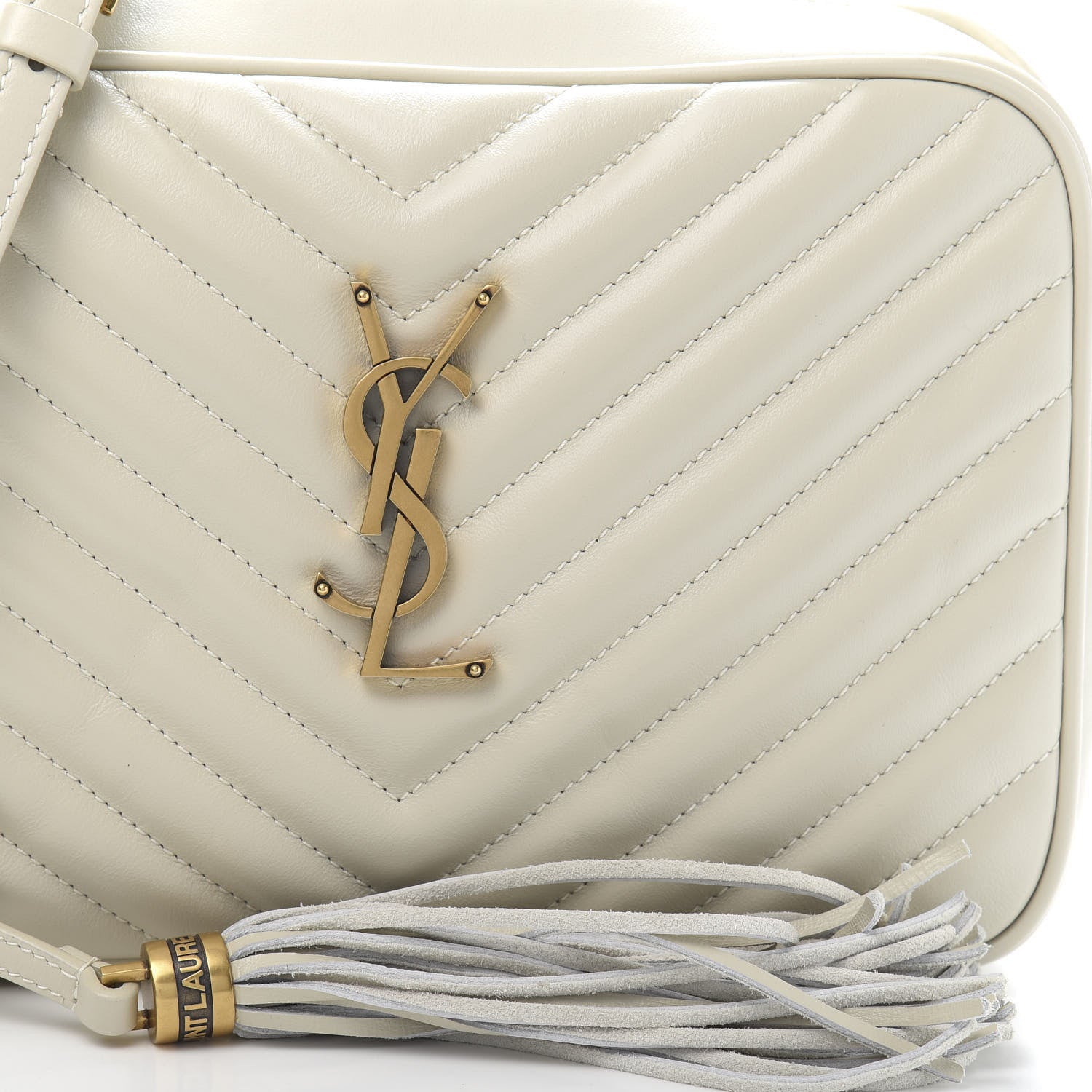 Saint Laurent Calfskin Matelasse Monogram Lou Camera Bag Crema Soft 11 of 12