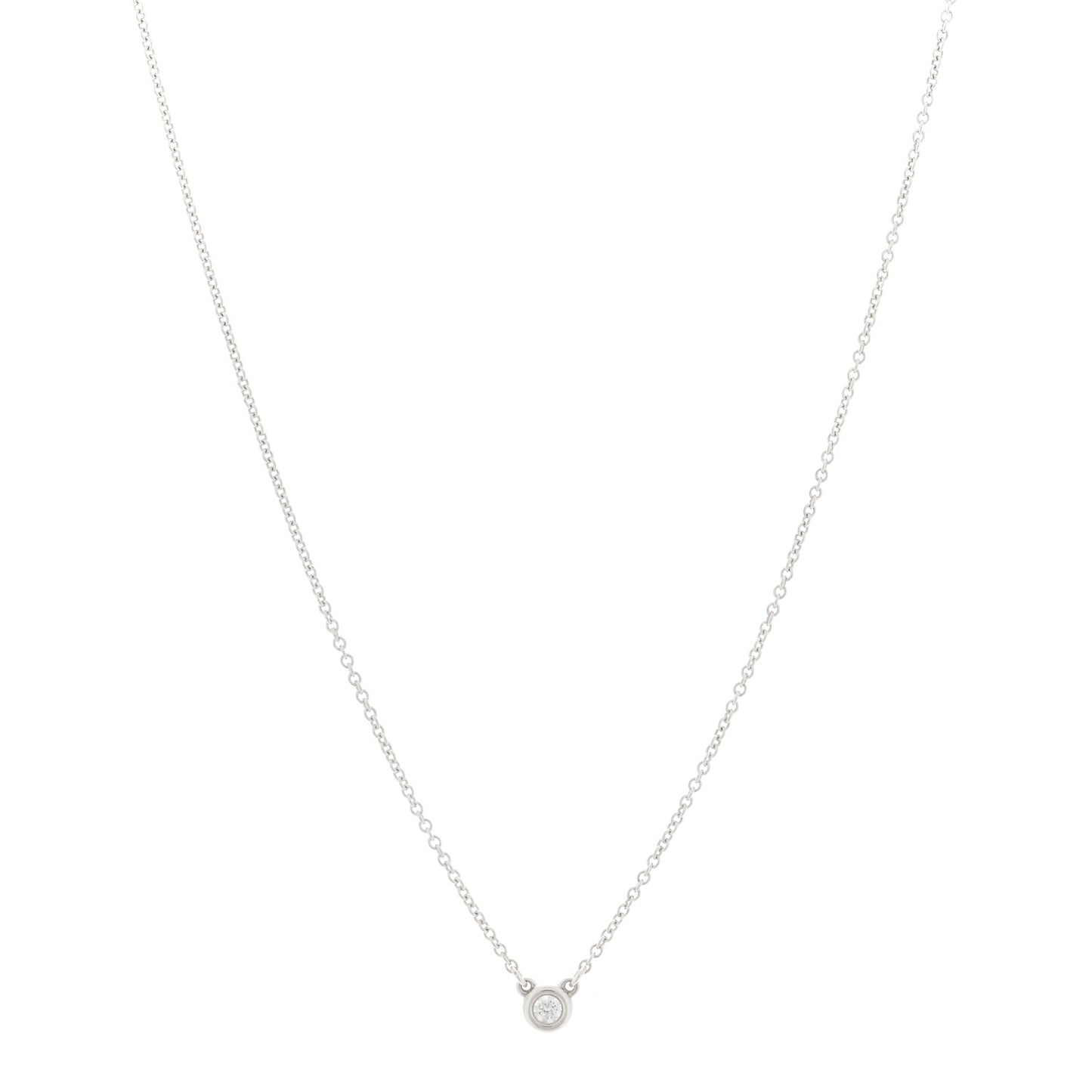 Sterling Silver Diamond .05ct Elsa Peretti Diamonds by the Yard Pendant Necklace
