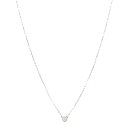 Tiffany Sterling Silver Diamond .05ct Elsa Peretti Diamonds by the Yard Pendant Necklace 1 of 4