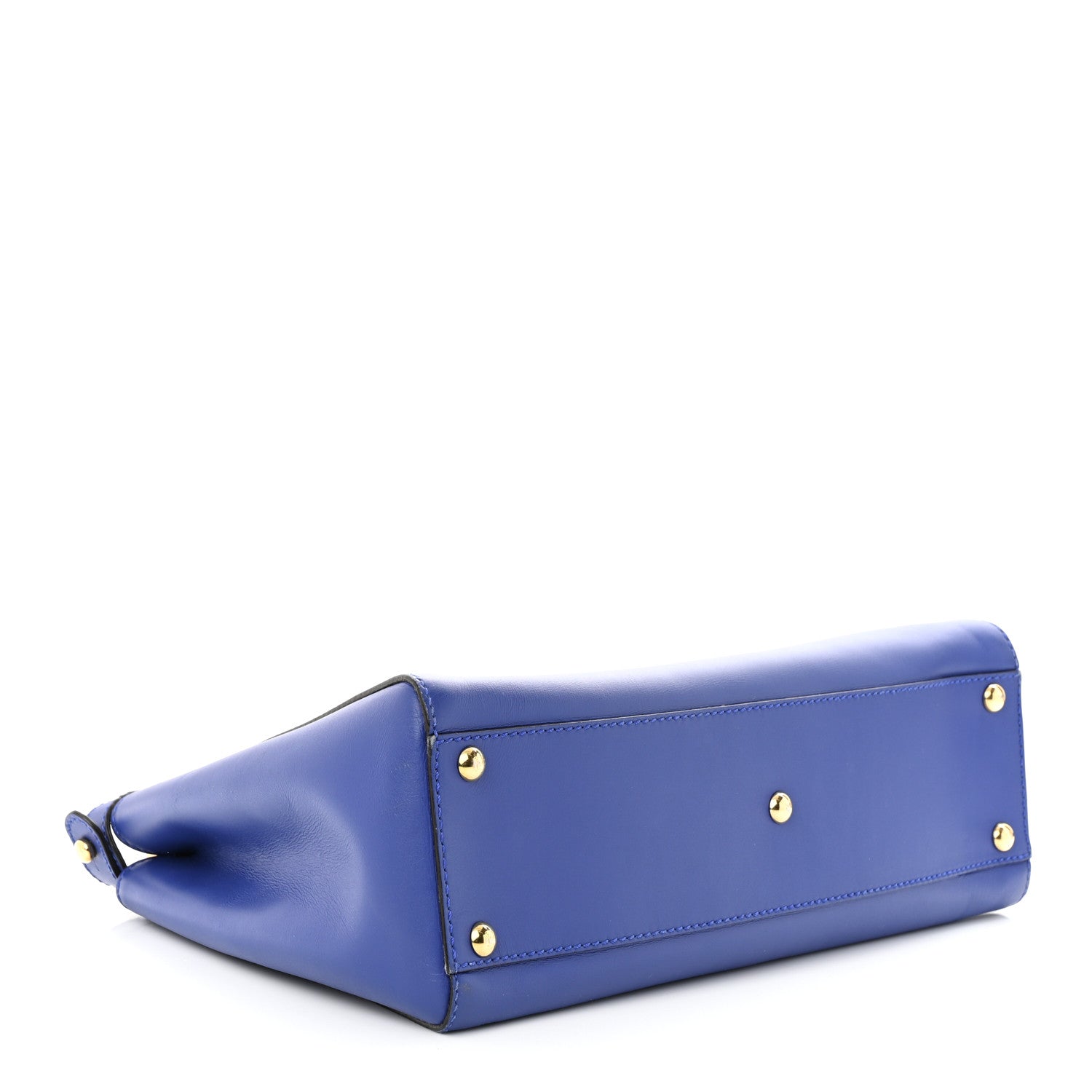 Fendi Vitello Morgan Fabric Jacquard Pequin Medium Peekaboo Iconic Satchel Blue Neon Tobacco 4 of 11