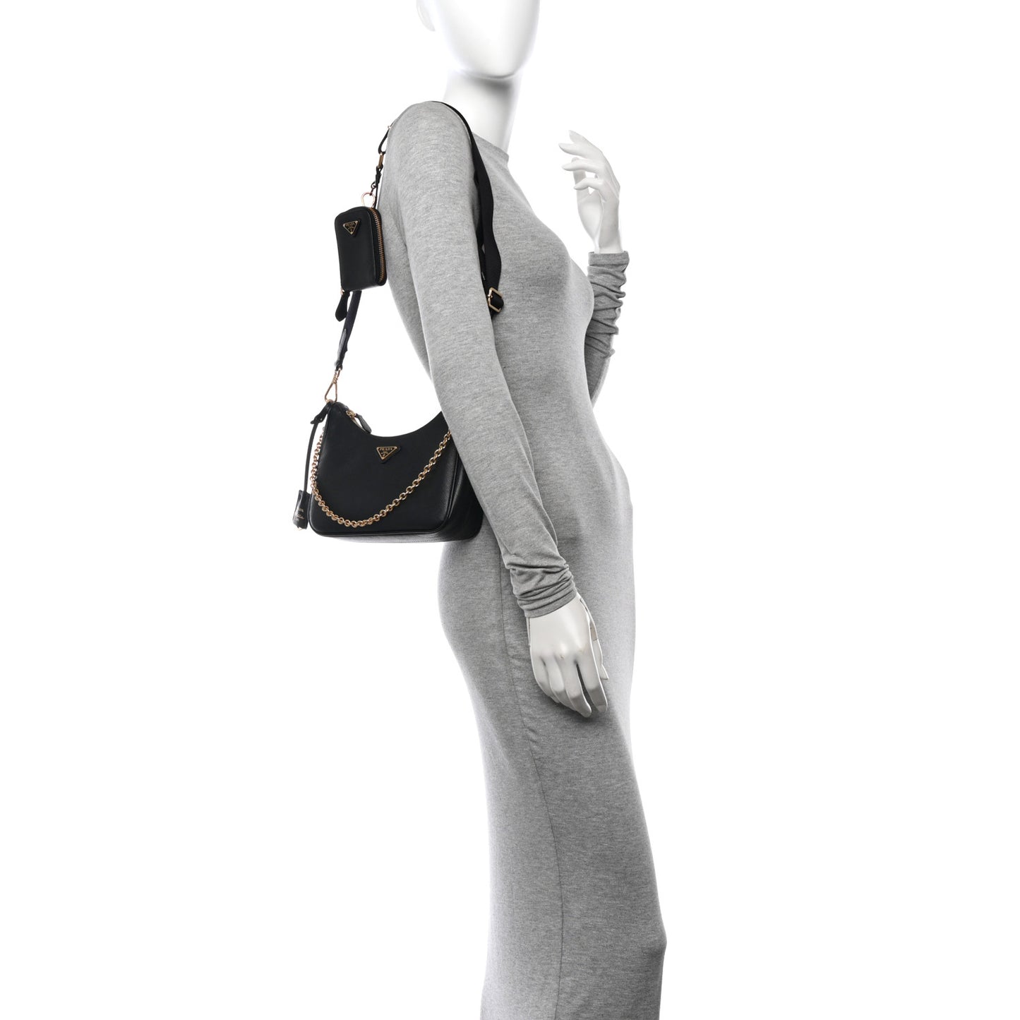 Saffiano Lux Re-Edition 2005 Shoulder Bag Black