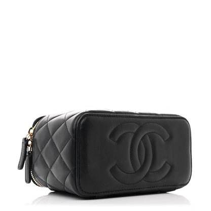 Chanel Lambskin Quilted Small Top Handle Vanity Case With Chain Black 3 of 10