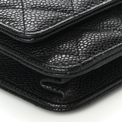 Chanel Caviar Quilted Golden Class Wallet On Chain WOC Black 10 of 12