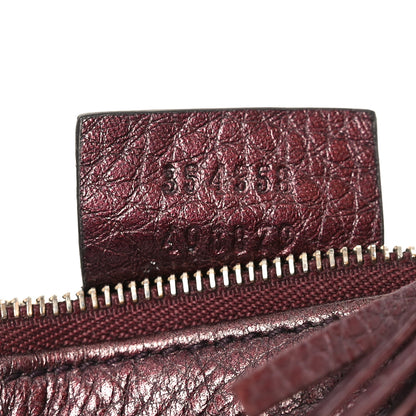 Gucci Metallic Pebbled Calfskin Soho Key Case Burgundy 7 of 8