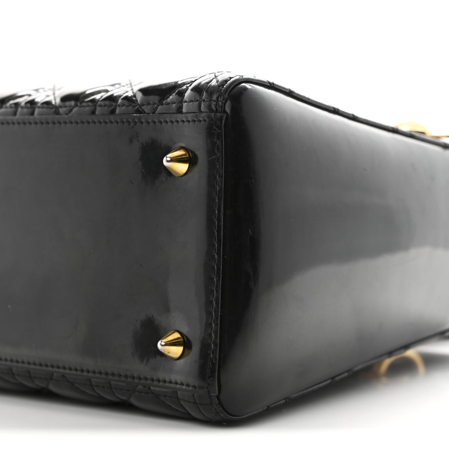 Patent Cannage Medium Lady Dior Black